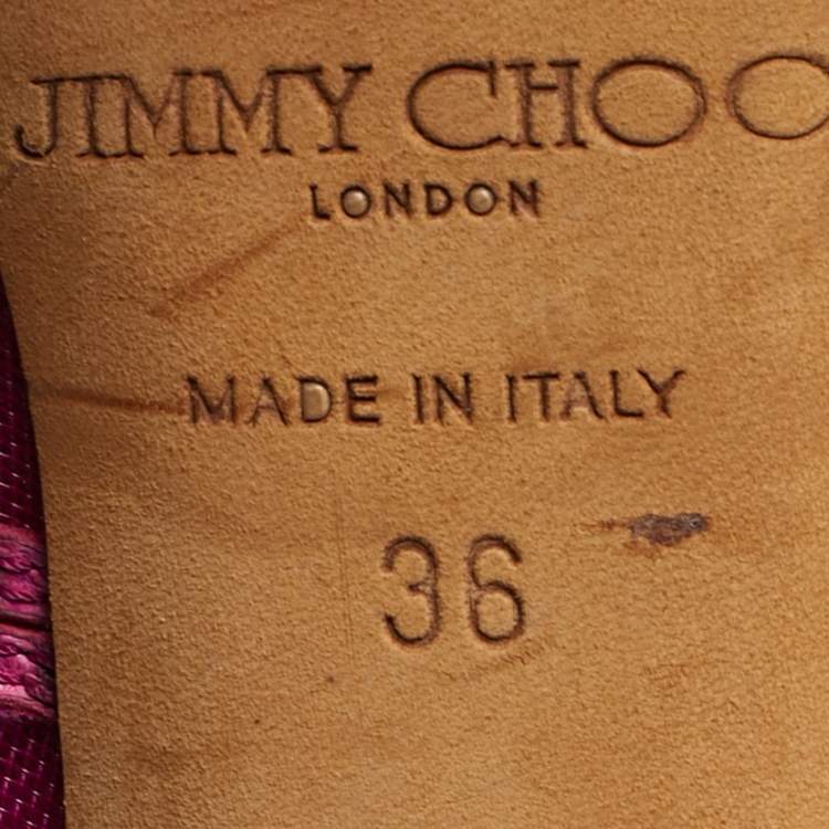 Pre Owned Jimmy Choo kafira Size 36 Purple Mesh and Suede Lace Up Ankle Length Boots