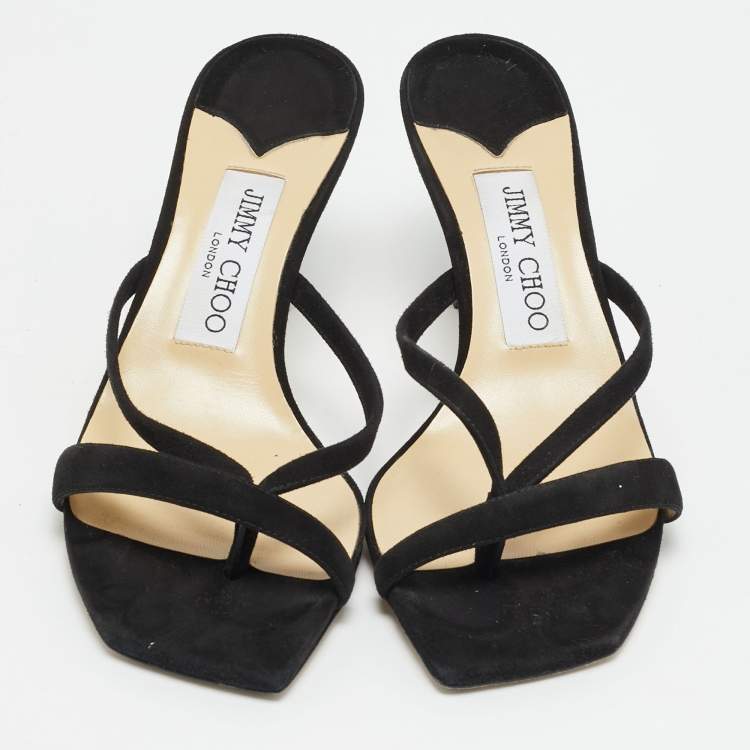 مملوكة مسبقًا Jimmy Choo Maelie Size 36 Black Suede Slide Sandals