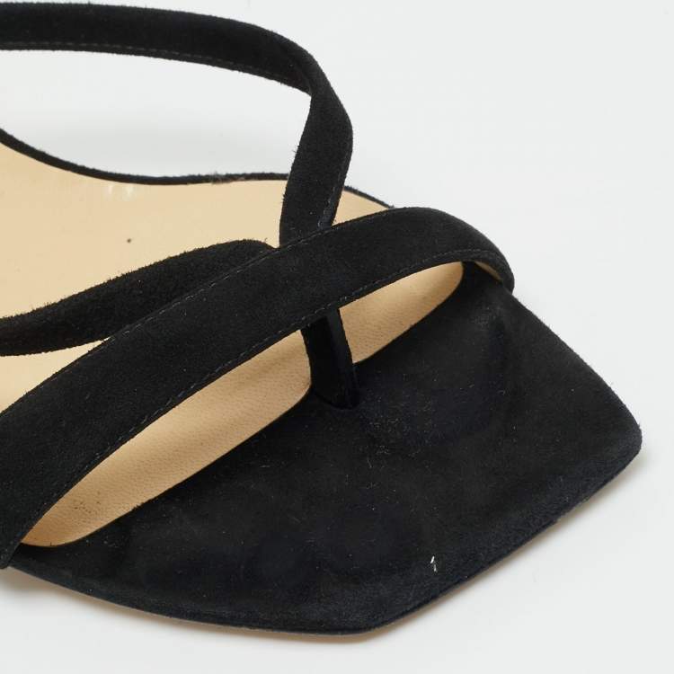 مملوكة مسبقًا Jimmy Choo Maelie Size 36 Black Suede Slide Sandals