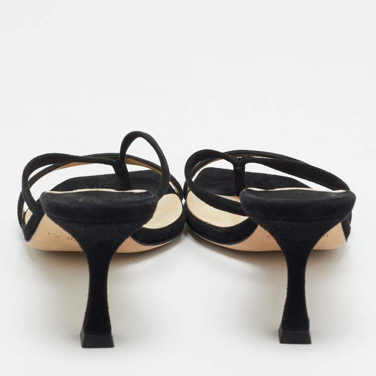 مملوكة مسبقًا Jimmy Choo Maelie Size 36 Black Suede Slide Sandals
