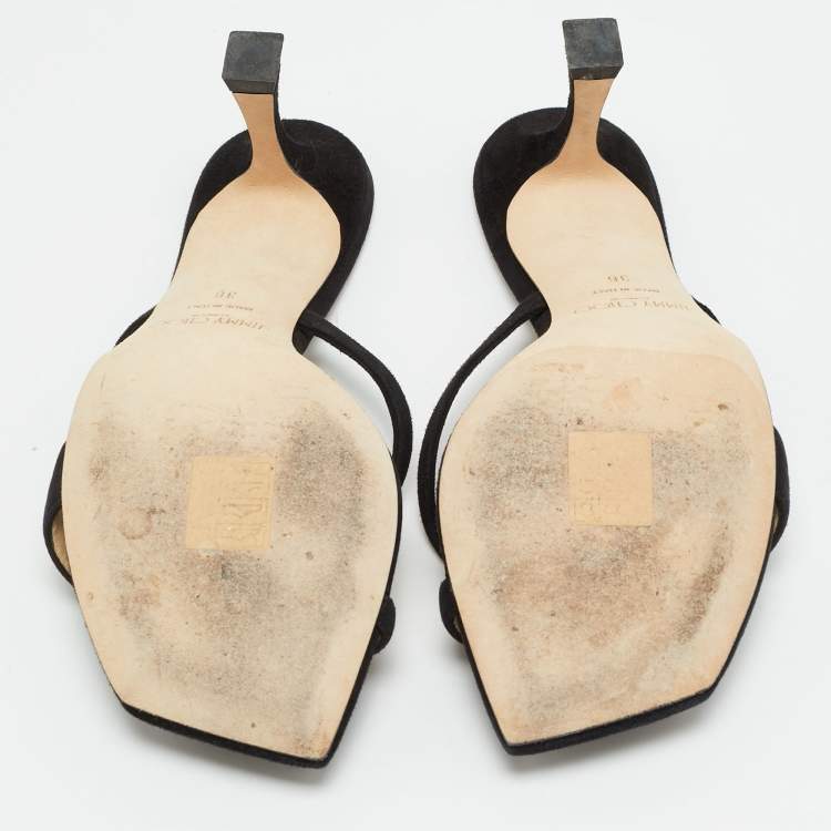 مملوكة مسبقًا Jimmy Choo Maelie Size 36 Black Suede Slide Sandals