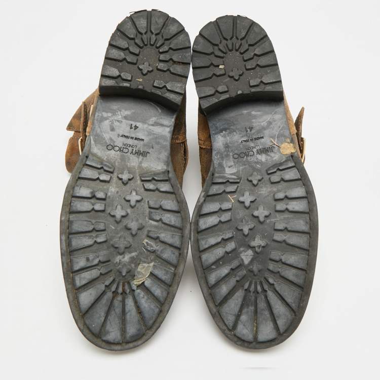 Pre Owned Jimmy Choo Dover Size 41 Brown Suede Ankle Length Boots