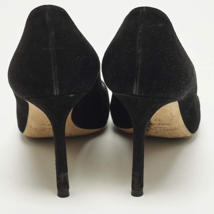 Pre Owned Jimmy Choo Love Size 37 Black Suede Pumps