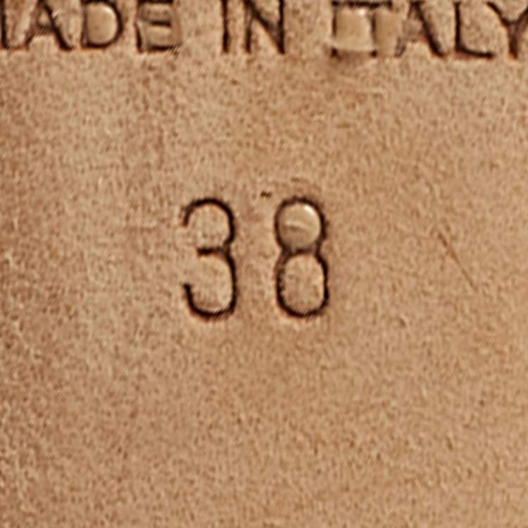 Pre Owned Jimmy Choo Size 38 Beige Leather Round Toe Pumps