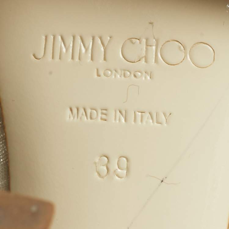 Pre Owned Jimmy Choo Romy Size 39 White Leather and Net Pumps