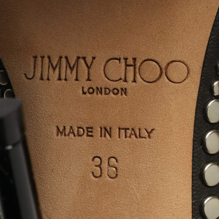 Pre Owned Jimmy Choo Studded Spikes Size 36 Black Leather Pumps