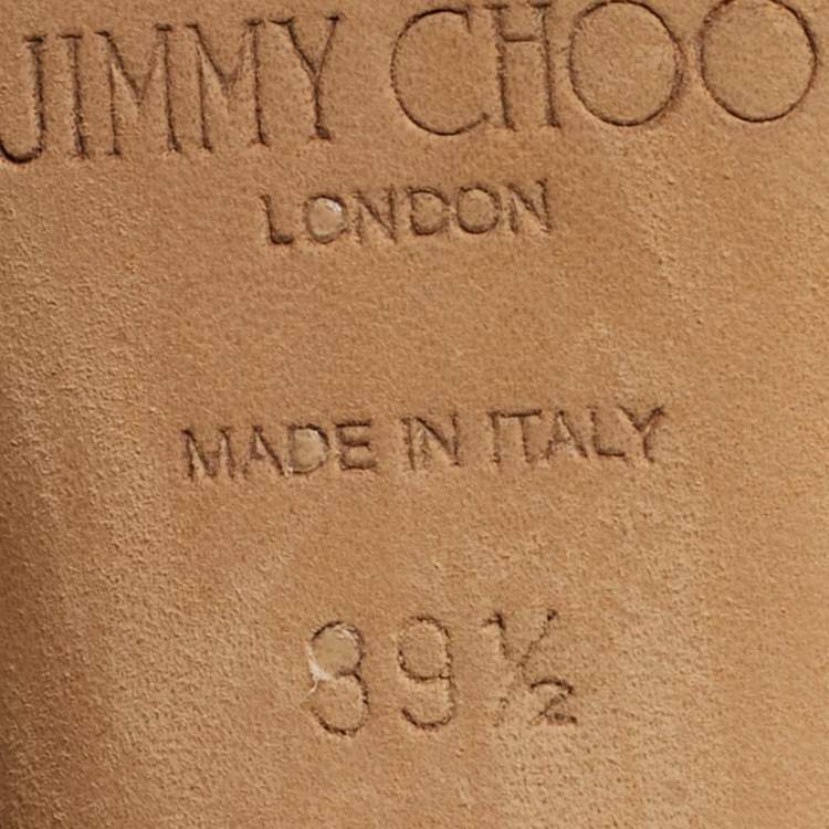 Pre Owned Jimmy Choo Cass Size 39.5 Beige/Transparent Canvas and PVC Pumps