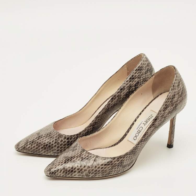 مملوكة مسبقًا Jimmy Choo Romy Size 36 Brown Snakeskin Leather Pumps