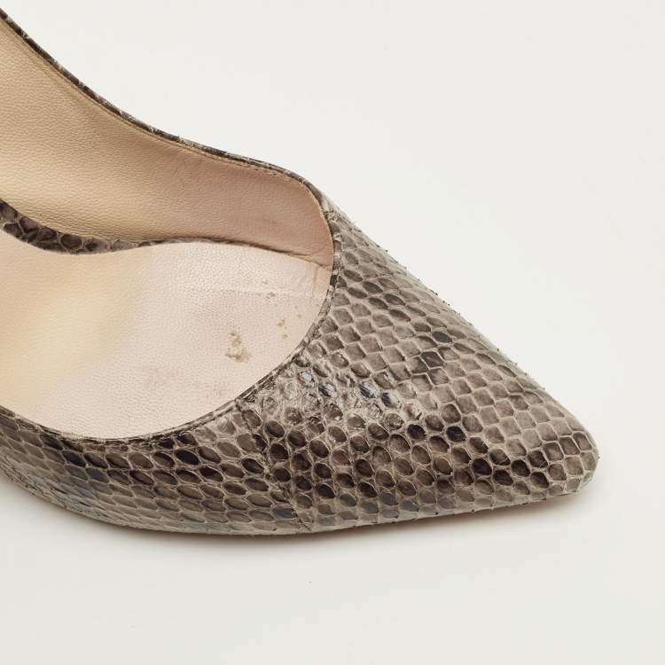 مملوكة مسبقًا Jimmy Choo Romy Size 36 Brown Snakeskin Leather Pumps