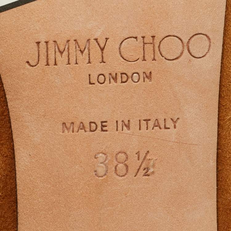 Pre Owned Jimmy Choo Verie Size 38.5 Brown Suede Lace Up Pumps