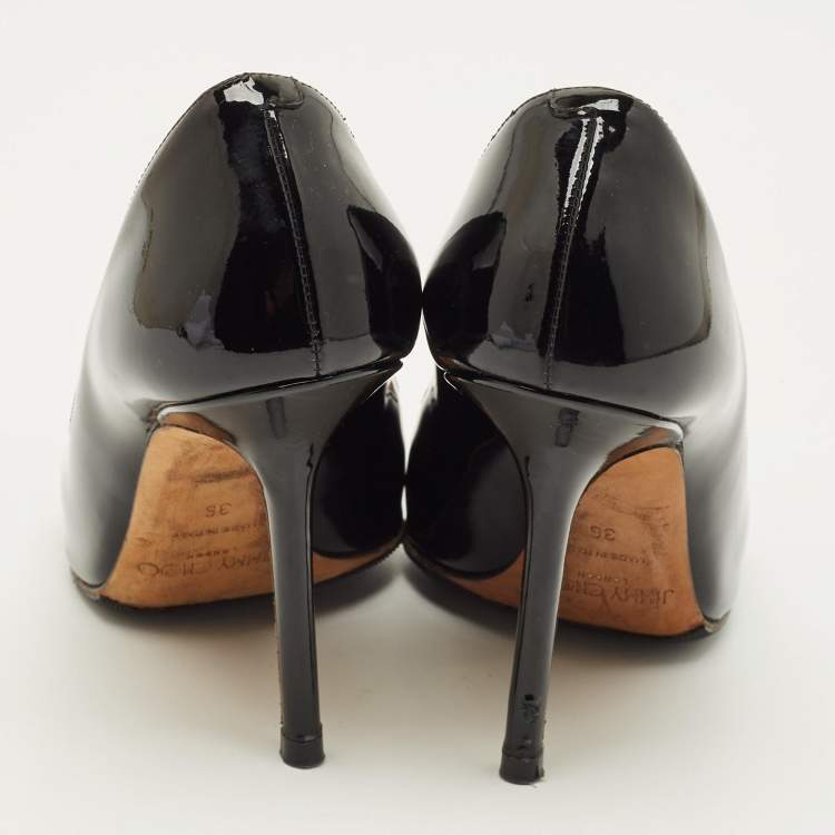 مملوكة مسبقًا Jimmy Choo Romy Size 36 Black Patent Leather Pumps