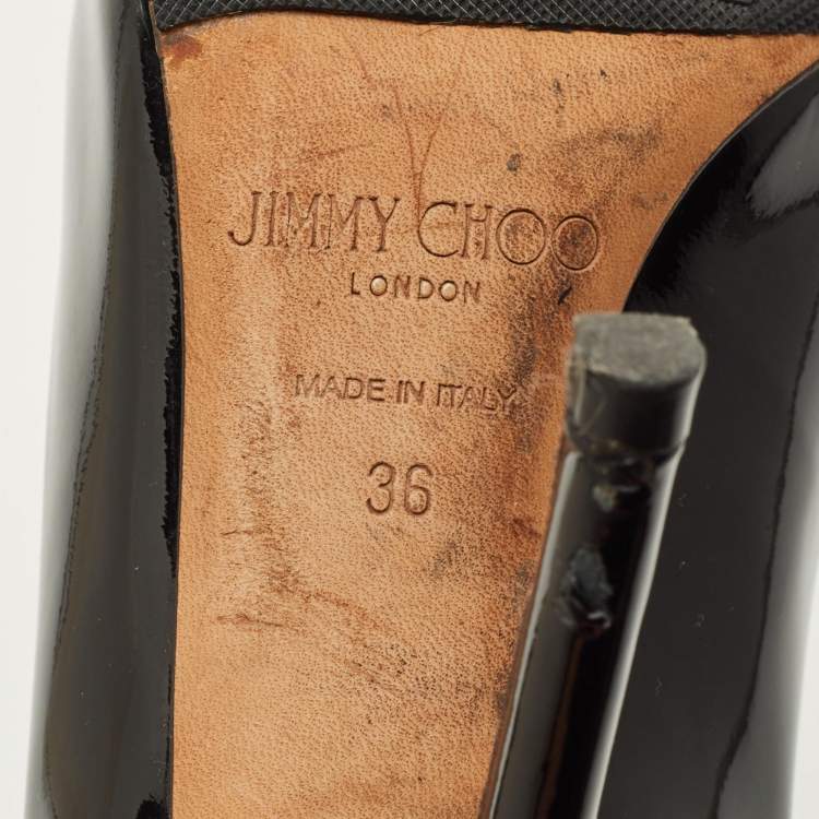 مملوكة مسبقًا Jimmy Choo Romy Size 36 Black Patent Leather Pumps