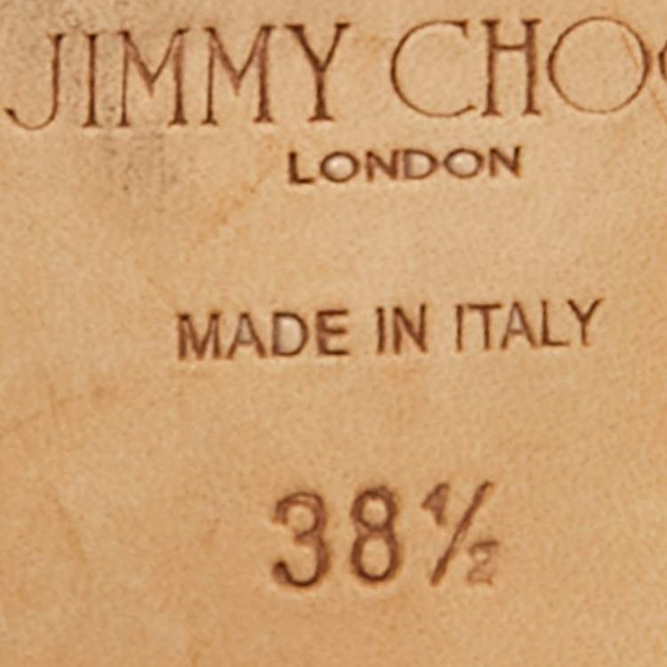 Pre Owned Jimmy Choo Anise Size 38.5 Black Patent Leather Slide Sandals