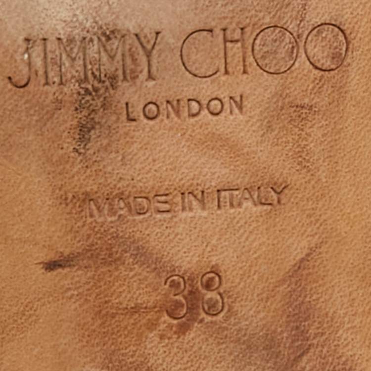 Pre Owned Jimmy Choo Cream Leather and Mesh Erica  Slingback Pumps Size 38