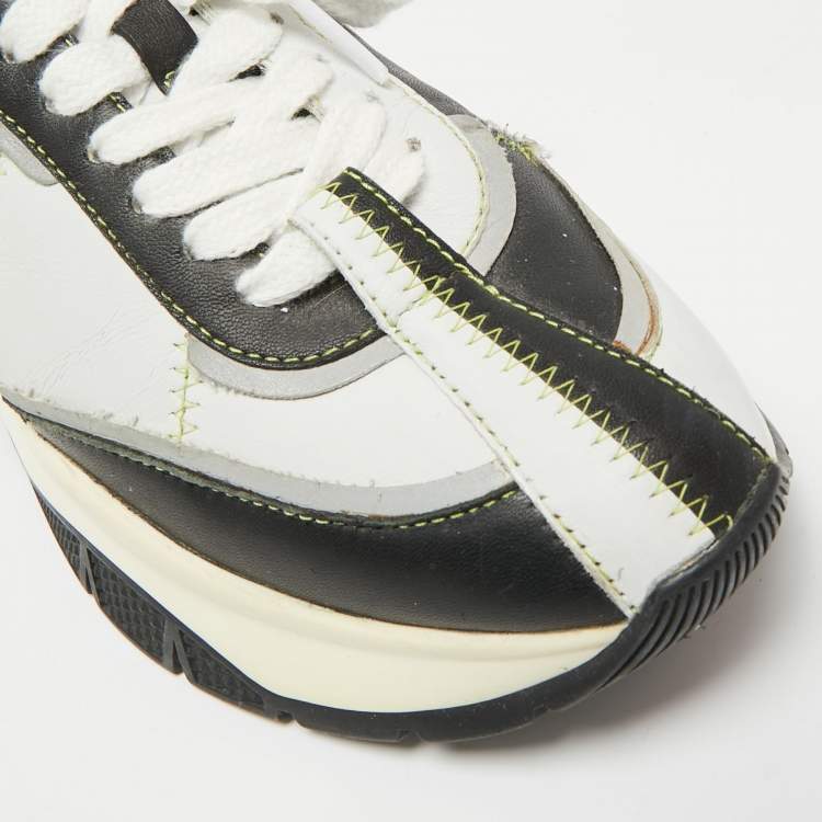 مملوكة مسبقًا Jimmy Choo Raine Size 37 Grey/Black Leather Low Top Sneakers