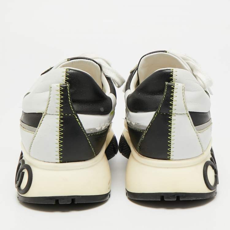 مملوكة مسبقًا Jimmy Choo Raine Size 37 Grey/Black Leather Low Top Sneakers