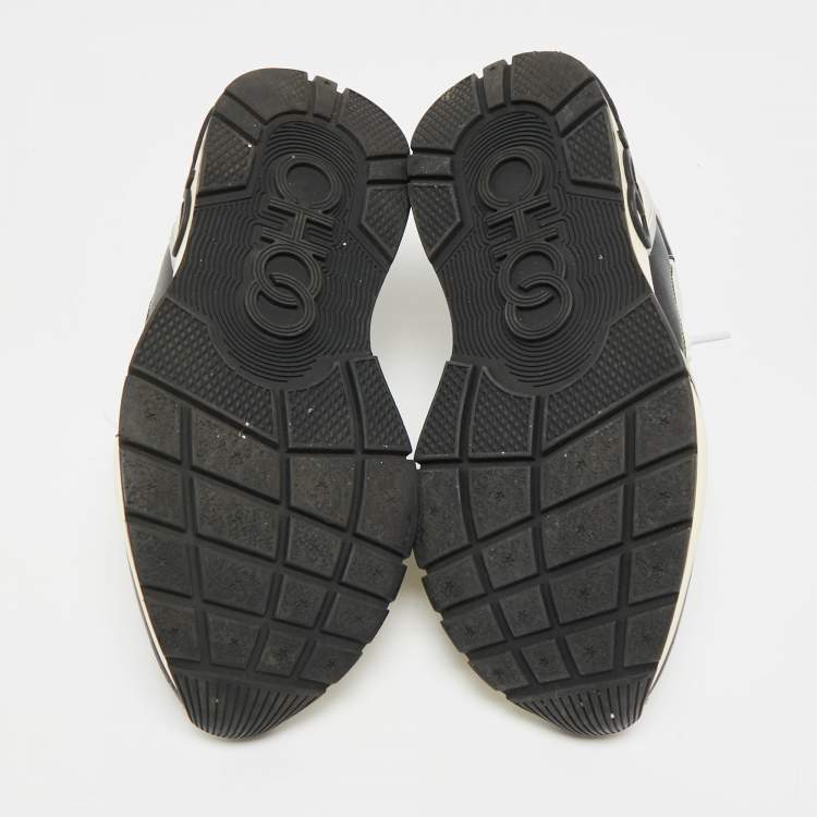 مملوكة مسبقًا Jimmy Choo Raine Size 37 Grey/Black Leather Low Top Sneakers