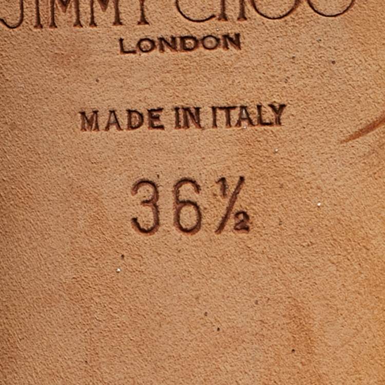 Pre Owned Jimmy Choo Size 36.5 Metallic Glitter Slingback Platform Pumps