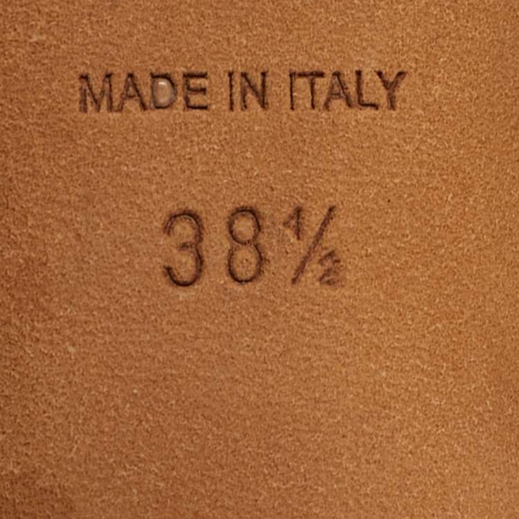 Pre Owned Jimmy Choo Size 38.5 Gold Foil Leather Ankle Strap Sandals