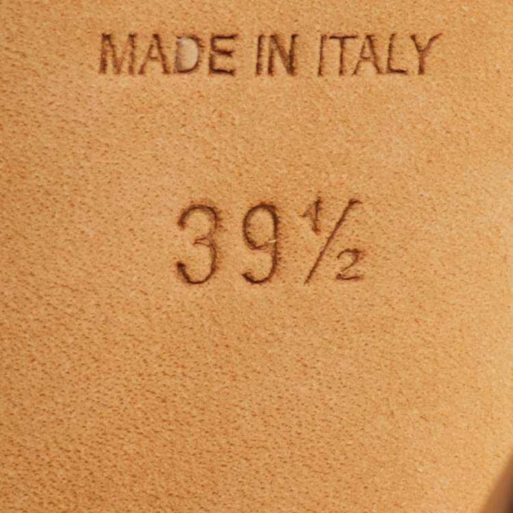 Pre Owned Jimmy Choo Micky Size 39.5 Beige Glitter and Leather Ankle Wrap Pumps