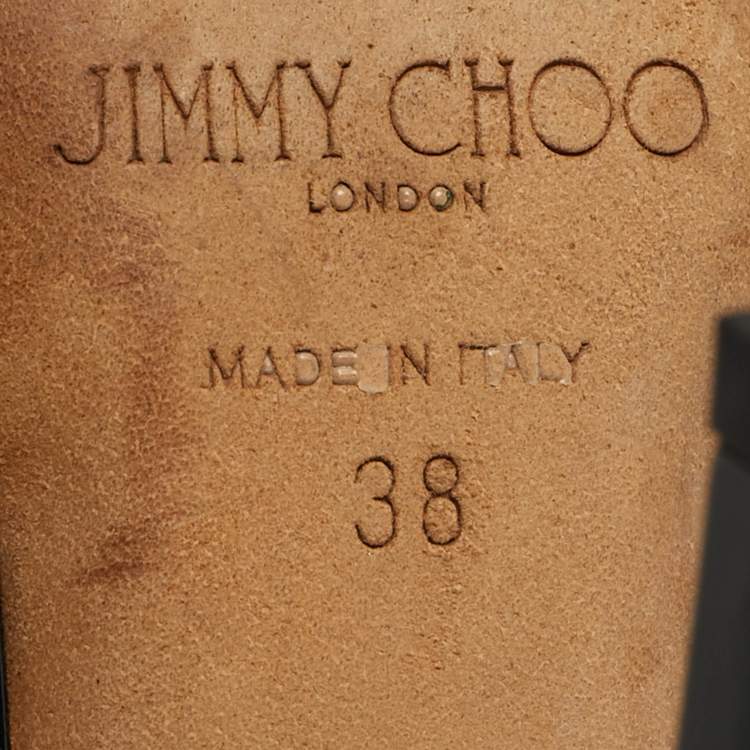 Pre Owned Jimmy Choo Paxton Size 38 Black Patent Leather Cross Strap Sandals