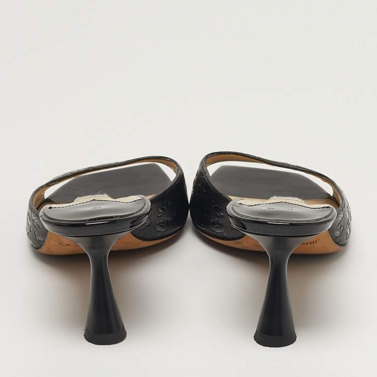 Pre Owned Jimmy Choo Zania Size 37 Black Leather Slide Sandals