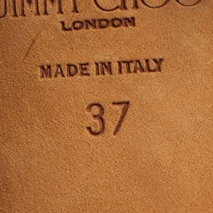 Pre Owned Jimmy Choo Zania Size 37 Black Leather Slide Sandals