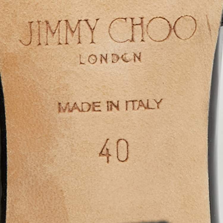 Pre Owned Jimmy Choo Lancer Size 40 Black Patent Leather Strappy Pumps