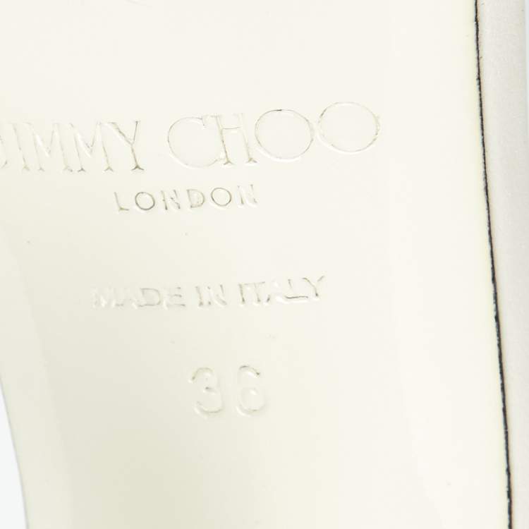 Pre Owned Jimmy Choo Lance Size 36 Cream Leather Ankle Strap Sandals