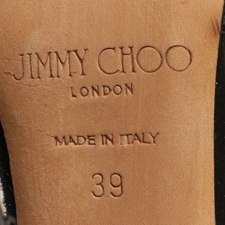 Pre Owned Jimmy Choo Lisha Size 39 Transparent/Black PVC and Suede Star Embellished Pumps