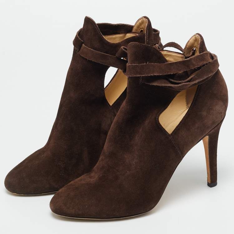 Pre Owned Jimmy Choo Marina Size 36 Brown Suede Ankle Length Boots
