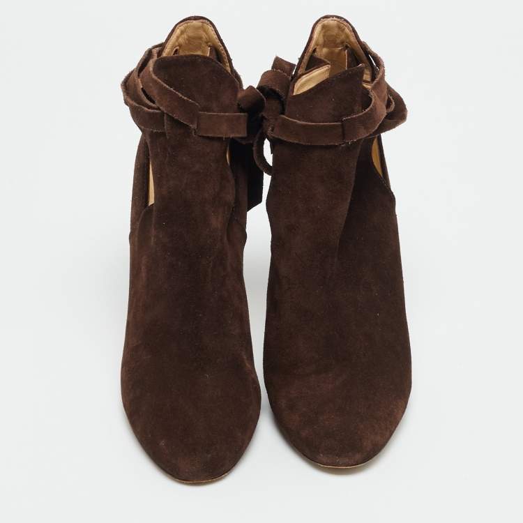 Pre Owned Jimmy Choo Marina Size 36 Brown Suede Ankle Length Boots