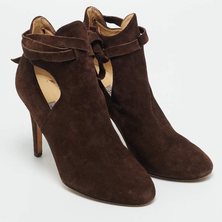 Pre Owned Jimmy Choo Marina Size 36 Brown Suede Ankle Length Boots