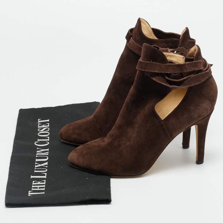 Pre Owned Jimmy Choo Marina Size 36 Brown Suede Ankle Length Boots