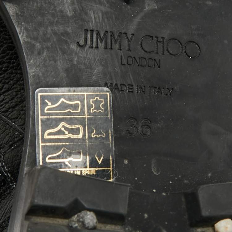 Pre Owned Jimmy Choo Cruz Size 36 Black Leather Ankle Length Boots