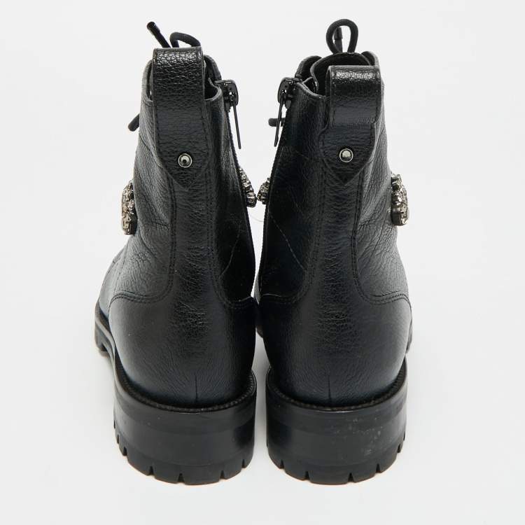 Pre Owned Jimmy Choo Cruz Size 36 Black Leather Ankle Length Boots