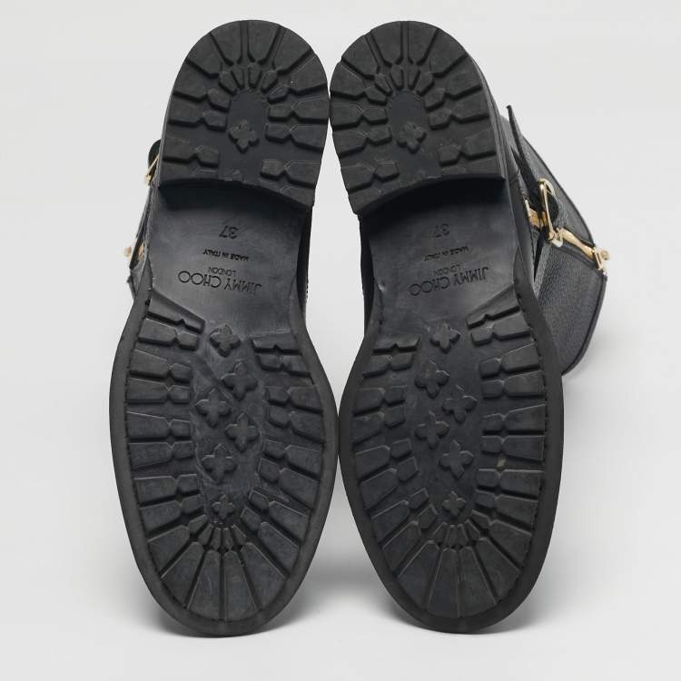 Pre Owned Jimmy Choo Durum Size 37 Black Leather Mid Calf Boots