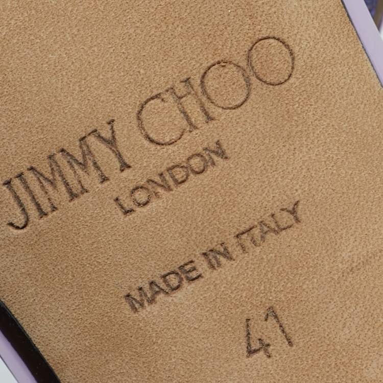 Pre Owned Jimmy Choo Azia Size 41 Purple Patent Leather Ankle Strap Sandals