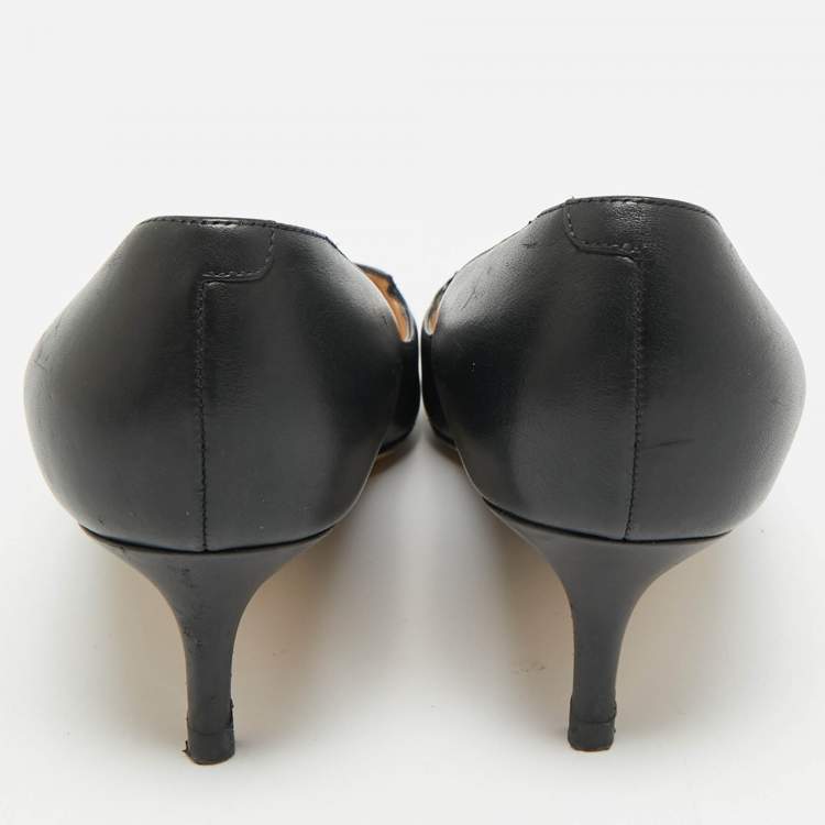 Pre Owned Jimmy Choo Avril Size 35.5 Black Leather Pumps