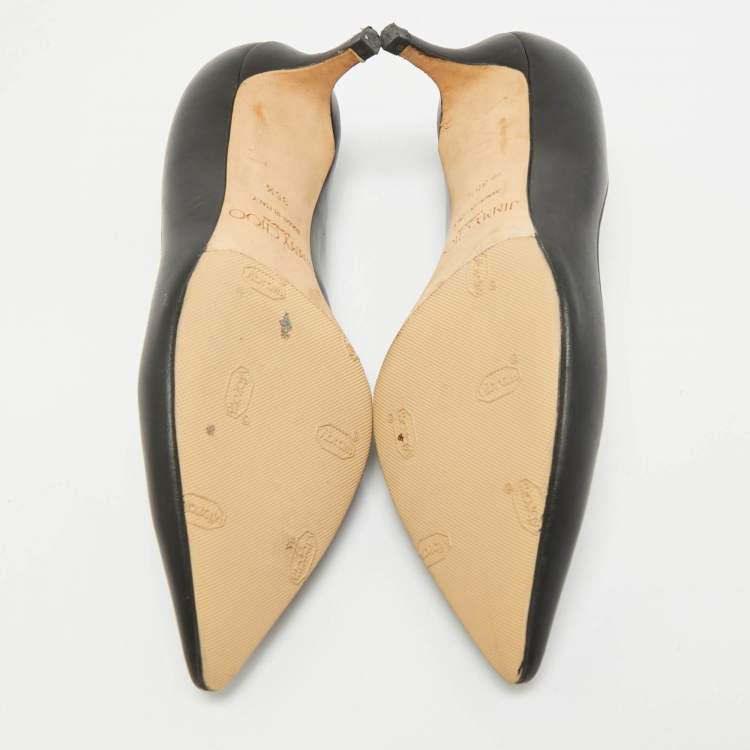 Pre Owned Jimmy Choo Avril Size 35.5 Black Leather Pumps