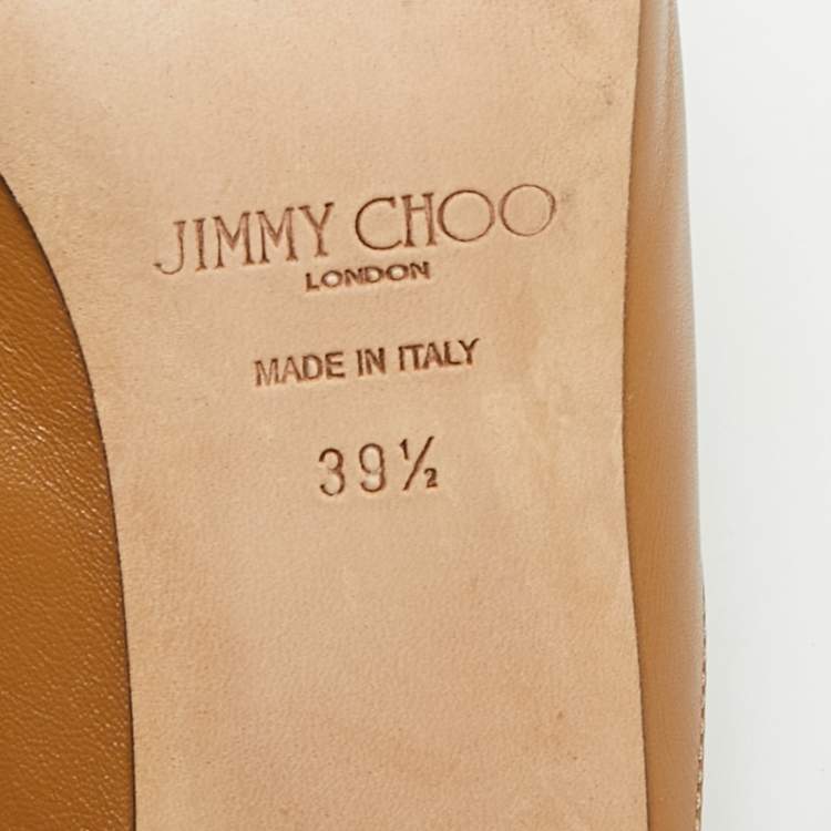 مملوكة مسبقًا Jimmy Choo Size 39.5 Brown Leather Zalea Nappa Mules