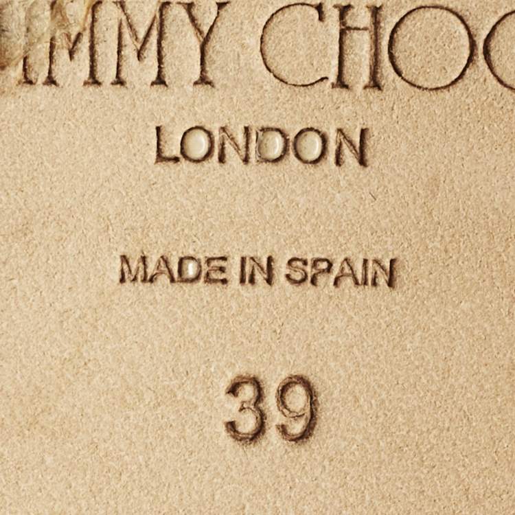 Pre Owned Jimmy Choo Alanah Size 39 Black Leather Wedge Sandals