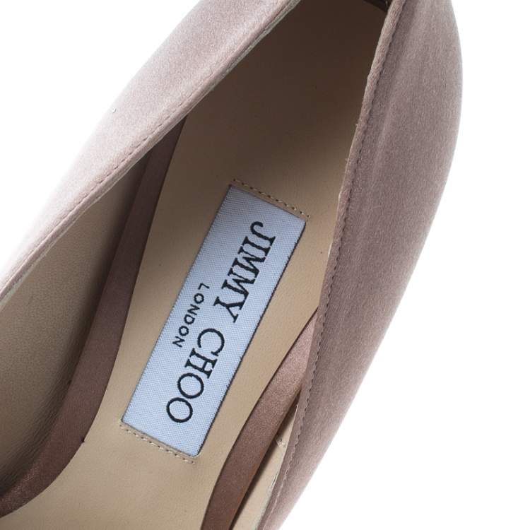 Pre Owned Jimmy Choo Blush Pink Satin Kenedy Platform Pumps Size 40