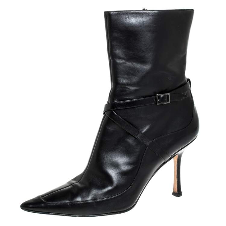 Jimmy Choo Black Leather Arena Pointed 