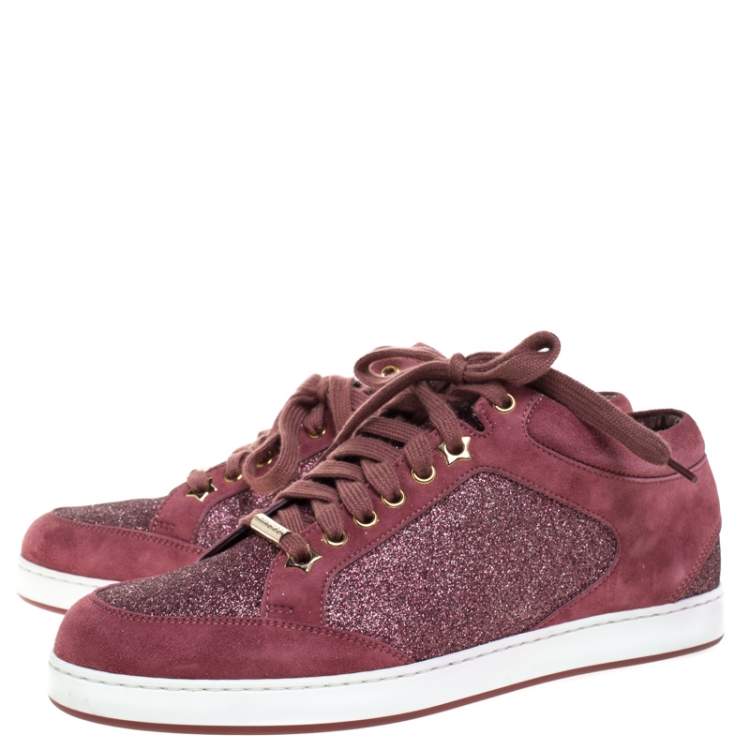 Jimmy Choo Pink And Suede Lace Up Sneakers Size 38 Jimmy Choo | TLC