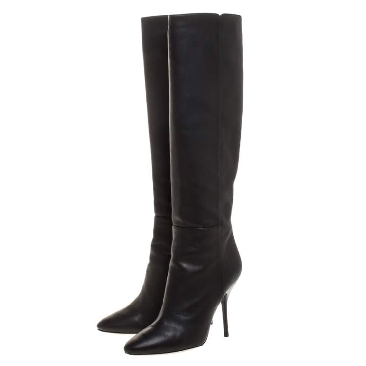 jimmy choo black knee high boots