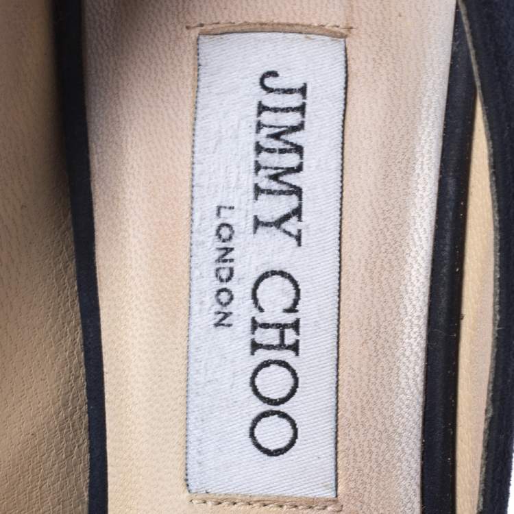 Pre Owned Jimmy Choo Blue Suede Round Toe Bridget Pumps Size 38