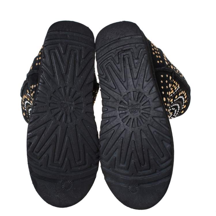 Pre Owned Jimmy Choo x Uggs Black Studded Suede Mandah Boots Size 40