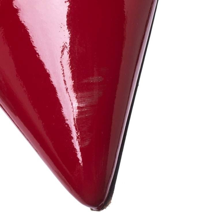Pre Owned Jimmy Choo Red Patent Leather Anouk Pointed Toe Pumps Size 38