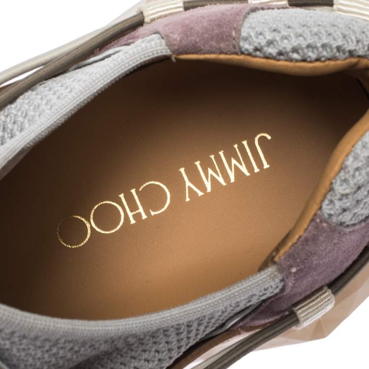 مملوكة مسبقًا Jimmy Choo Multicolor Leather And Mesh Diamond Trail Sneakers Size 40